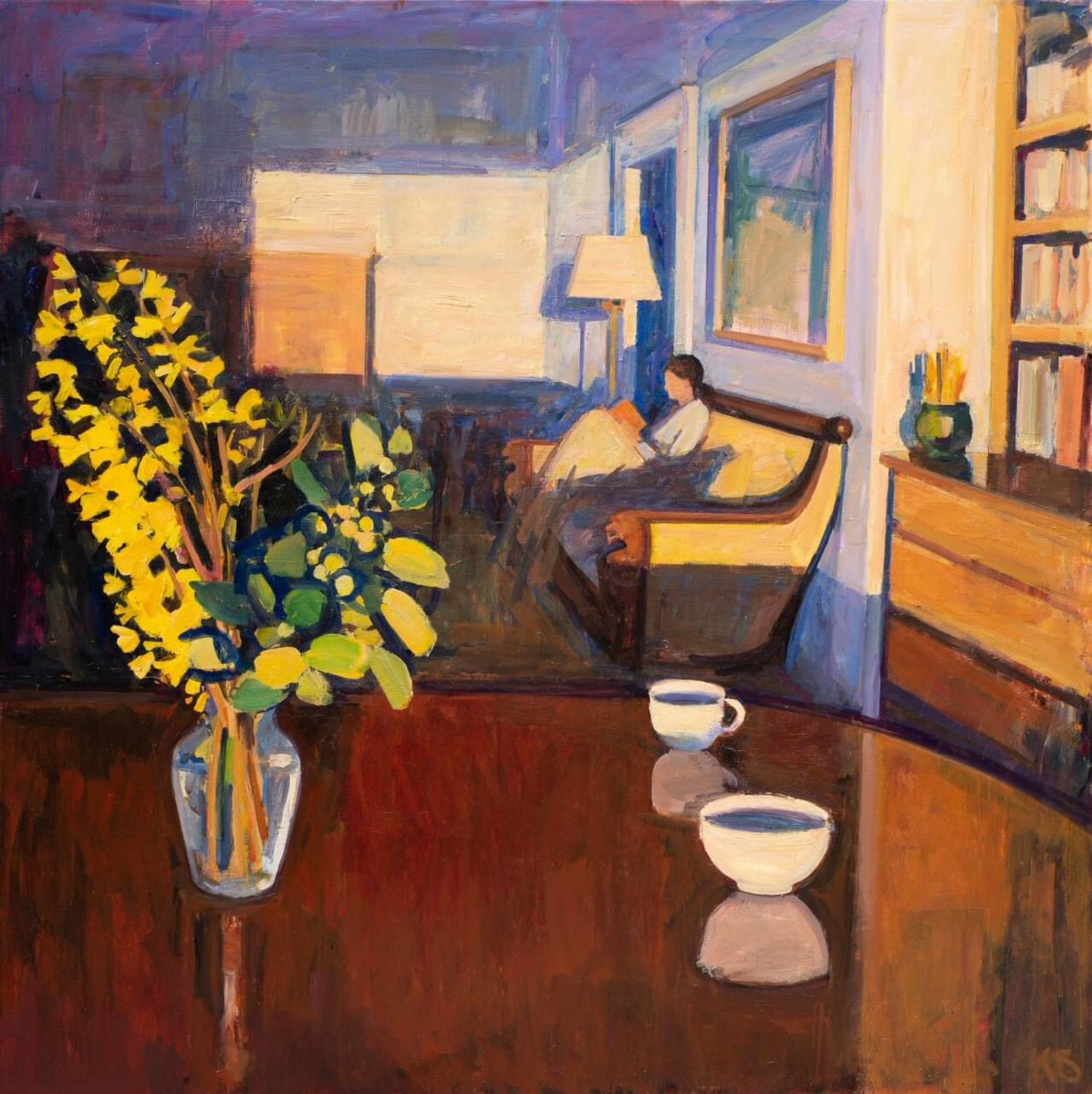 Kurt Solmssen, USA Sunrise Interior (2023) oil on canvas 64 x 64 in.