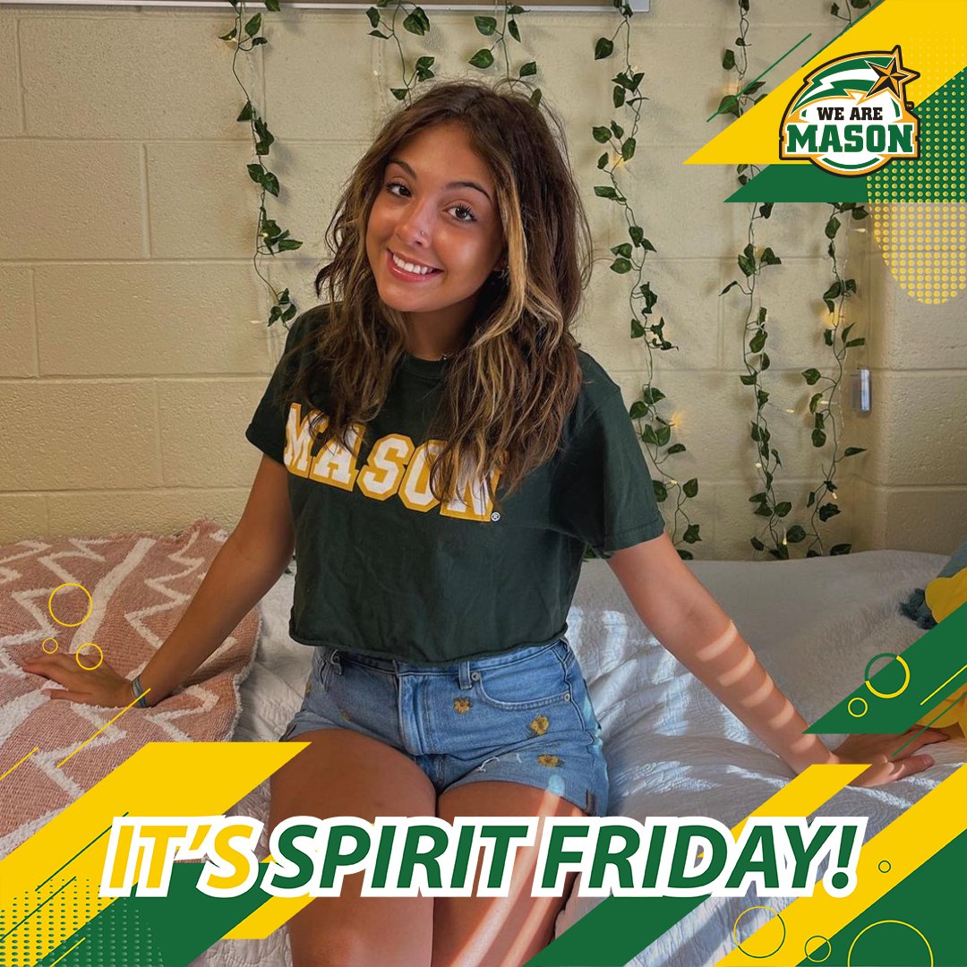 It's not Friday... it's Spirit Friday! Rock your Green and Gold, Patriots! 💚💛

📷: mimiibenjelloun

#wearemason #shopmason #masonnation #collegespirit #collegemerch