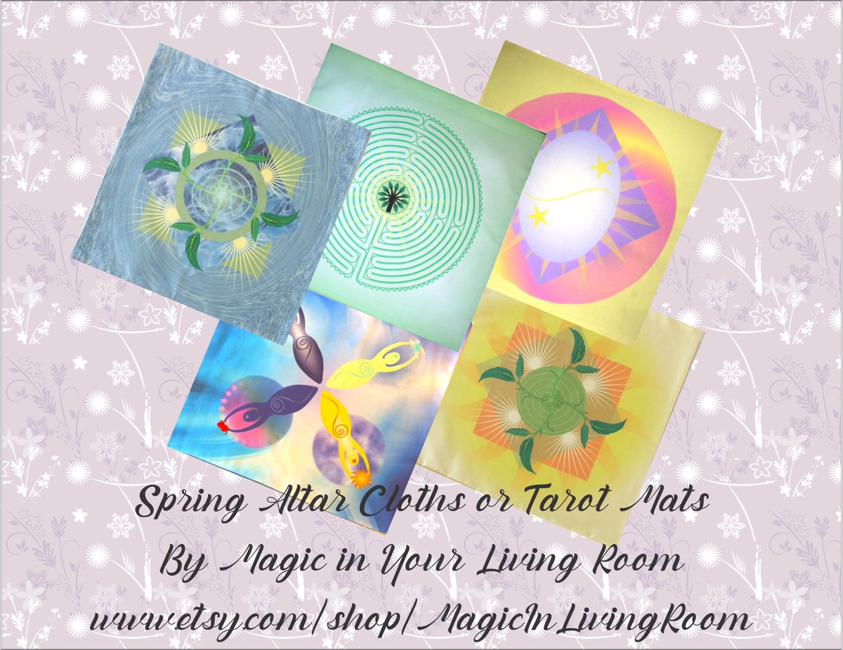 WendyWwilson553's tweet photo. Another set of Spring altar cloths or tarot mats. Celebrate the new season with some bright colors and joyful designs. Still the same price! Check them out https://t.co/0RLNaIqWu7  #altar #ritual #pagan #ostara #tarot #tarotmat https://t.co/qD5SwnGXY1