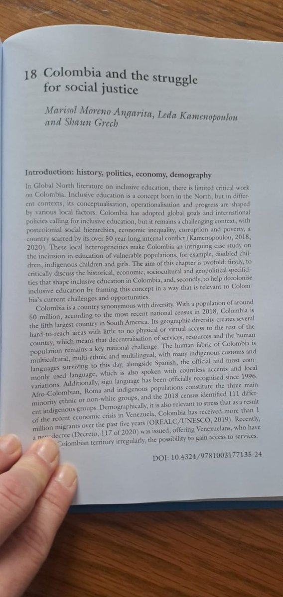 Leda Kamenopoulou (@kamenopoulou) on Twitter photo Lovely to receive my author copy of this amazing new book, edited by Alan Hodkinson and Zeta Williams-Brown, that shares #InclusiveEducation perspectives across six continents, including our chapter on #Colombia with Marisol Moreno Angarita and <a href="/ShaunGrech/">Shaun Grech</a>
#SDG4 #AllMeansAll Lovely to receive my author copy of this amazing new book, edited by Alan Hodkinson and Zeta Williams-Brown, that shares #InclusiveEducation perspectives across six continents, including our chapter on #Colombia with Marisol Moreno Angarita and <a href="/ShaunGrech/">Shaun Grech</a>
#SDG4 #AllMeansAll