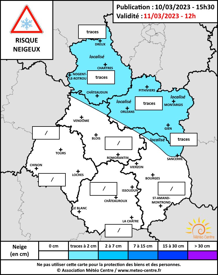 AssoMeteoCVDL's tweet photo. [❄️RISQUE NEIGEUX❄️] Entre la nuit pro &amp; ce samedi matin, de la pluie-neige mêlée (voire #neige fondue) restera possible du #Perche au #Sancerrois en passant par la #Beauce &amp; l'#Orléanais. ⚠️Tenue compliquée (sols mouillés/T°C positives). Notre bulletin ↘️ https://t.co/lPYDzEi9Is https://t.co/vjrm5JMK08