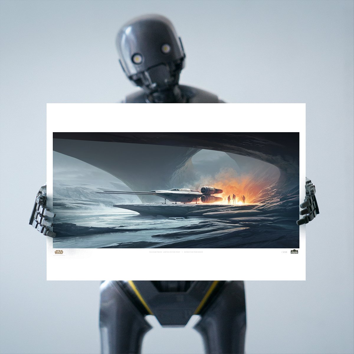 New <a href="/starwars/">Star Wars</a> print coming for <a href="/SW_Celebration/">StarWars Celebration</a> ! 

Pre orders are now live > darkinkart.com/collections/st…

!Please note! Prints are ONLY available for collection at SWC London 10-13th April.

#Andor #RogueOne #StarWars #StarWarsCelebration #K2SO #Lucasfilm