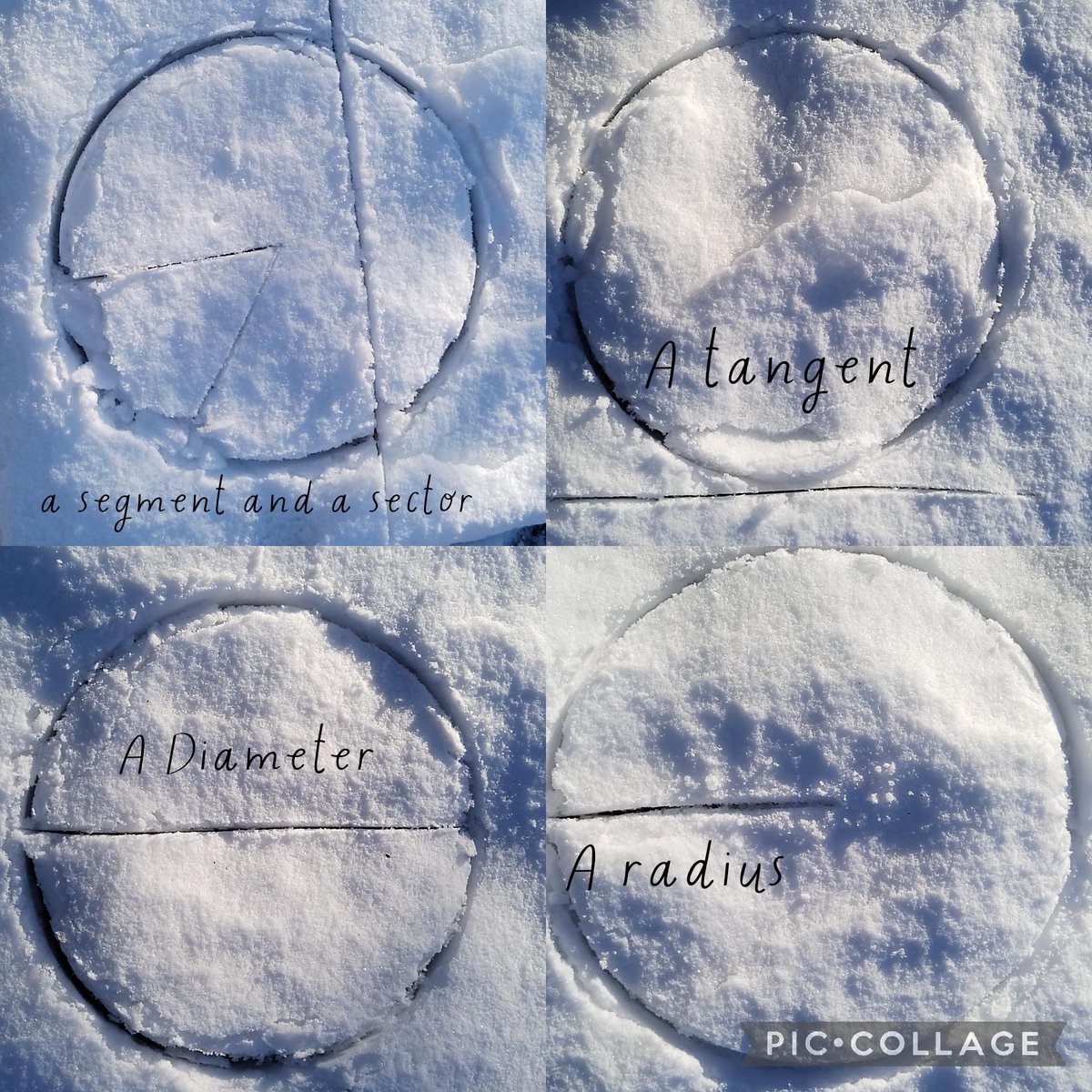 MsTurnerMaths's tweet image. My Year 10s made their own Circle Theorems in the snow ❄️☃️🤩 great way to spend a snow day 🤓
#circletheorems #snowday