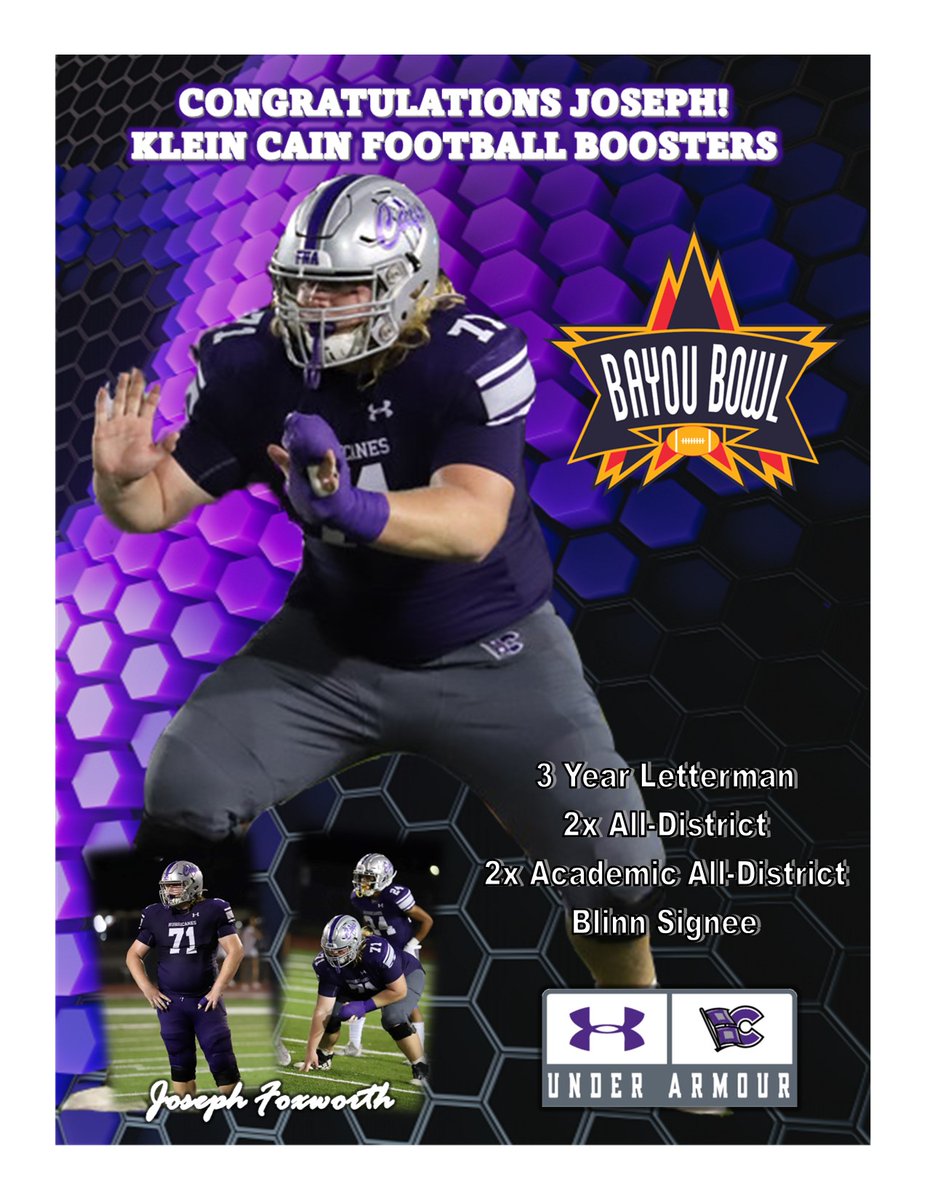 Congratulations @JosephFoxworth_ ! We are so proud of you! #REIGNCAIN #FNA
<a href="/KleinISDAth/">Klein ISD Athletics</a> <a href="/ghfcahouston/">GHFCA Houston</a>