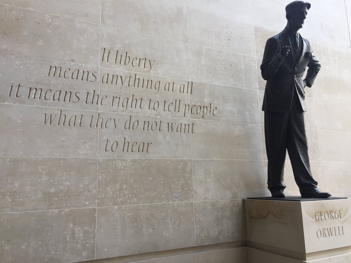 Time for BBC staff to collectively grow a pair.

Head outside and read the George Orwell quote on the wall of New Broadcasting House.

Then let the whistle-blowing begin.
#BBC #GaryLineker #RichardAttenborough