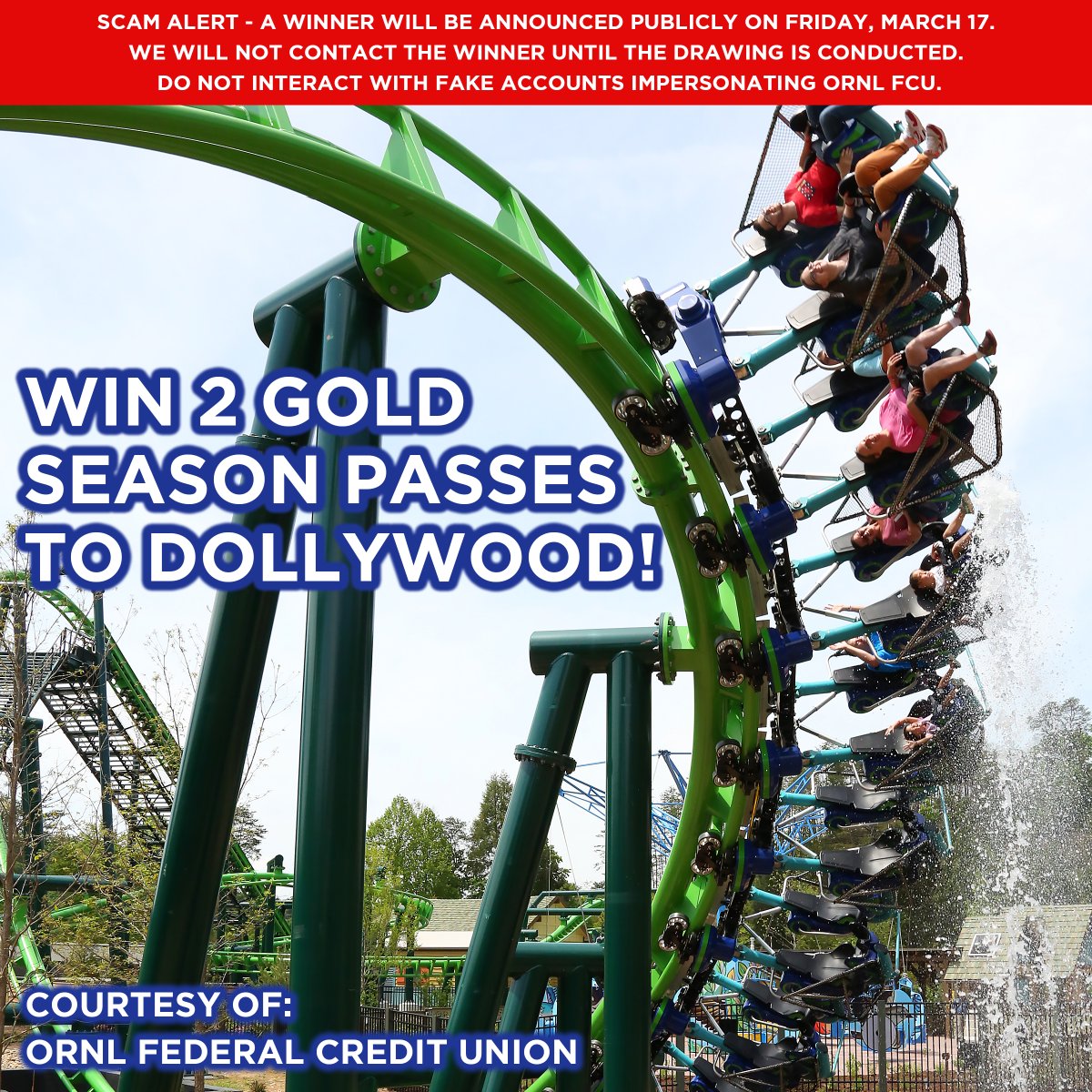 ornlfcu's tweet photo. Enter for the chance to win 2 gold season passes to Dollywood! 🦋 Simply: FOLLOW ➕, RT 🔁, and REPLY 💬 what you are excited to see at the park! One winner will be announced 3/17. Visit our Instagram &amp; Facebook to triple your chances. 🤞 Rules: https://t.co/6buvo6dVLh. https://t.co/t8N8EZMH92