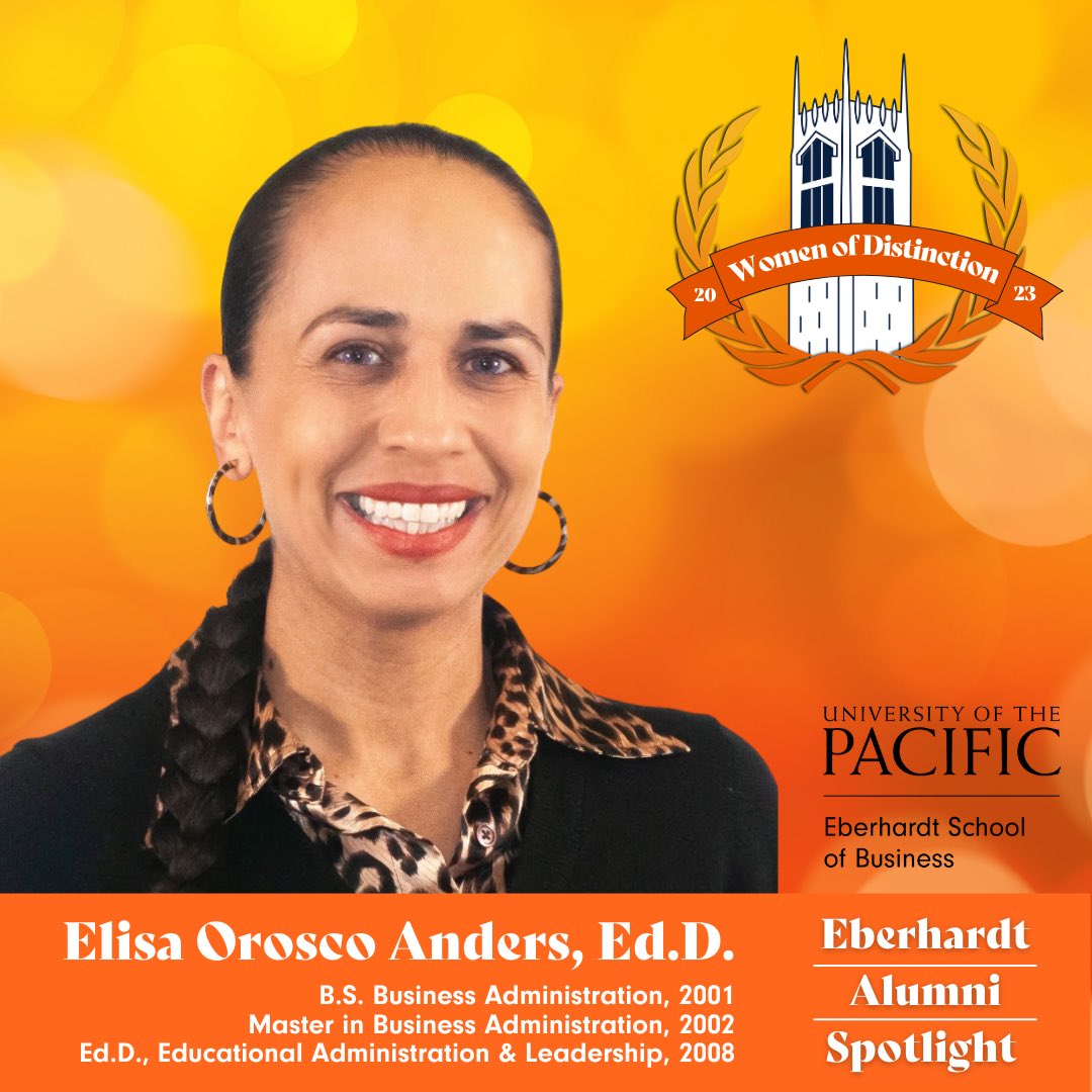 #EberhardtProud Congratulations to Dr. Elisa Orosco Anders, Chief of Staff to the Provost, for her accomplishment of being a recipient of the 2023 University of the Pacific Women of Distinction Awards! #PacificProud