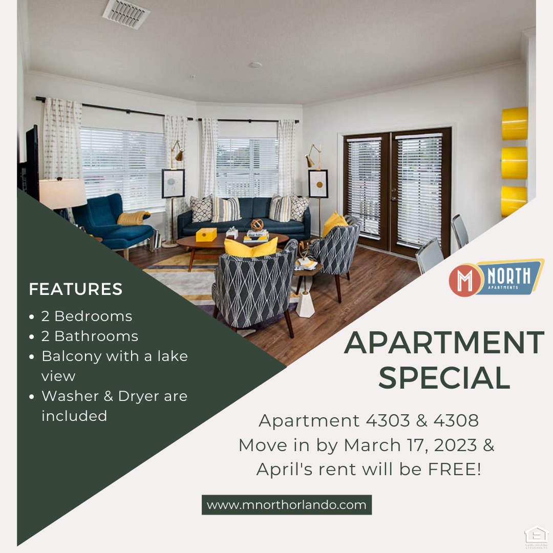 🚨 APARTMENT SPECIAL 🚨 Stop by to tour any of these two apartments. They are available for immediate move in! #apartments #moveinspecials #orlandofl #readytomovein