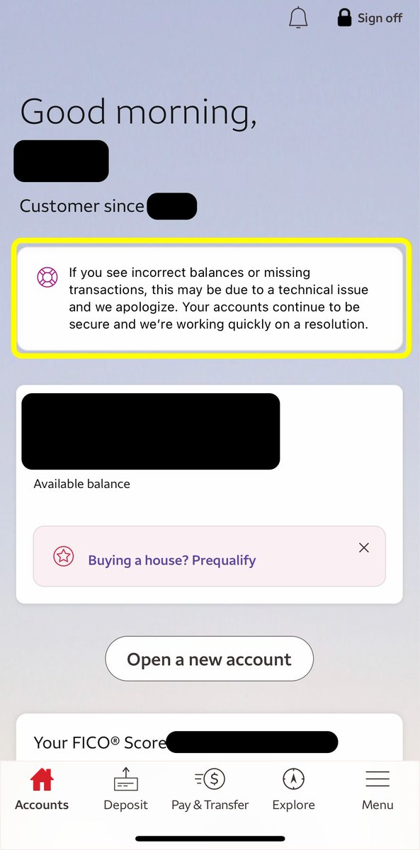 BREAKING 🚨 #WellsFargo Glitch caused money to disappear, leaving negative balances.

This is a screenshot from Wells Fargo app (not my account). Yeah, not a good day for the #banks 😬
