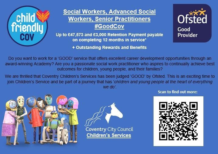 Come and find out more about a great place to practice social work @coventryDCS <a href="/SarbBhambra/">Sarb Bhambra</a> <a href="/angela63446266/">Angela</a> #thisiscoventry <a href="/BaswWarks/">BASWCovandWarks</a> <a href="/Child_Cov/">Child Friendly Cov</a>