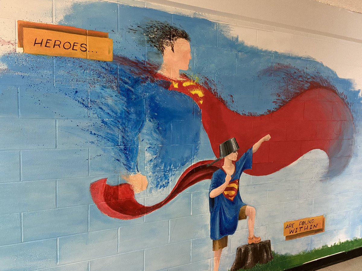 fraserabbottyy1's tweet photo. Found this amazing student mural while visiting @cmhsrams for Parent Teacher Interviews today. Heroes are definitely found within…particularly within the halls of this school. What a passionate &amp; dedicated group of educators. Grateful we have heroes training the next generation. https://t.co/BHo2OoeIhh