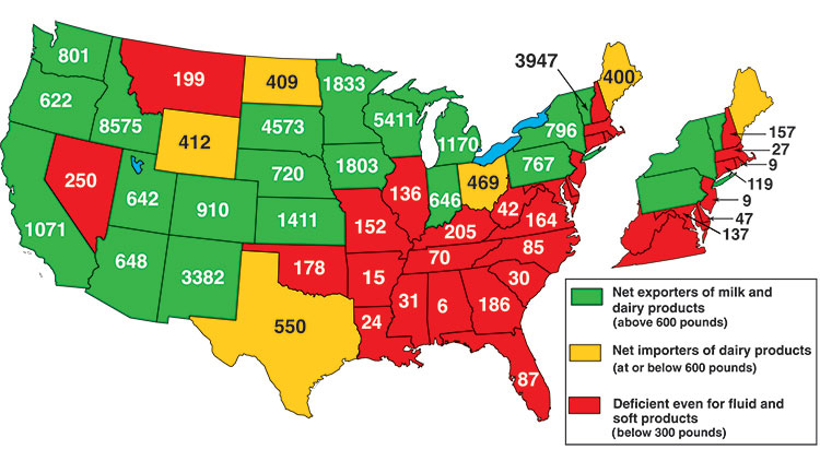 HoardsDairyman's tweet photo. When it comes to #milk production meeting the needs of citizens, 26 states fall short of even producing enough milk to fill beverage milk demand. #agchat #foodchat https://t.co/QmBTDRYdWd https://t.co/SNkHdeAIV3