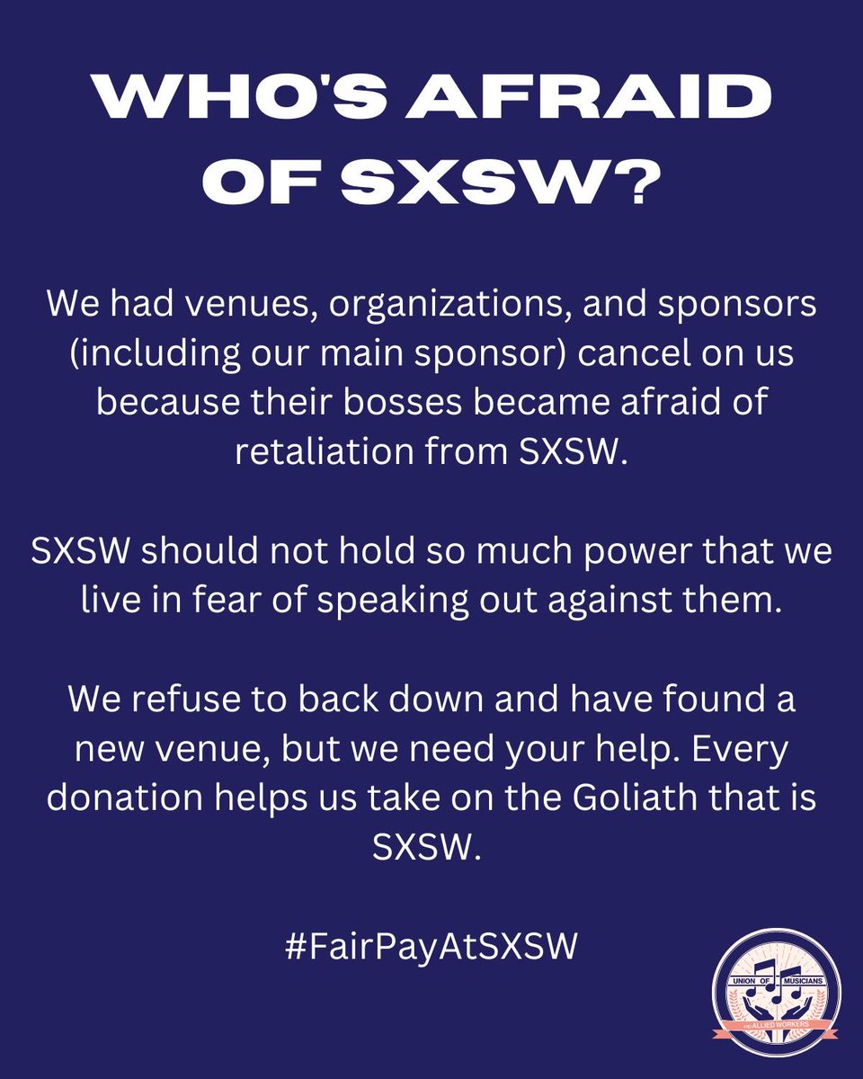 we received written “100% confirmation” from venues that pulled out, went from fully funded to suddenly not, and we’re STILL MAKING IT HAPPEN.

Our efforts will not be squashed! Our show is happening, our rally is on, and we need your help.  🧵 with more info and donation link: