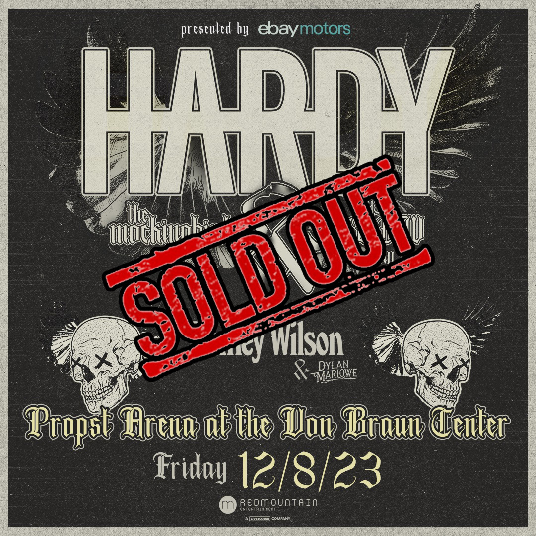 Tickets for <a href="/HardyMusic/">HARDY</a> with <a href="/laineywilson/">Lainey Wilson</a> and <a href="/_dylanmarlowe/">Dylan Marlowe</a> at the #VBChsv Propst Arena on Friday, 12/8 are officially SOLD OUT!