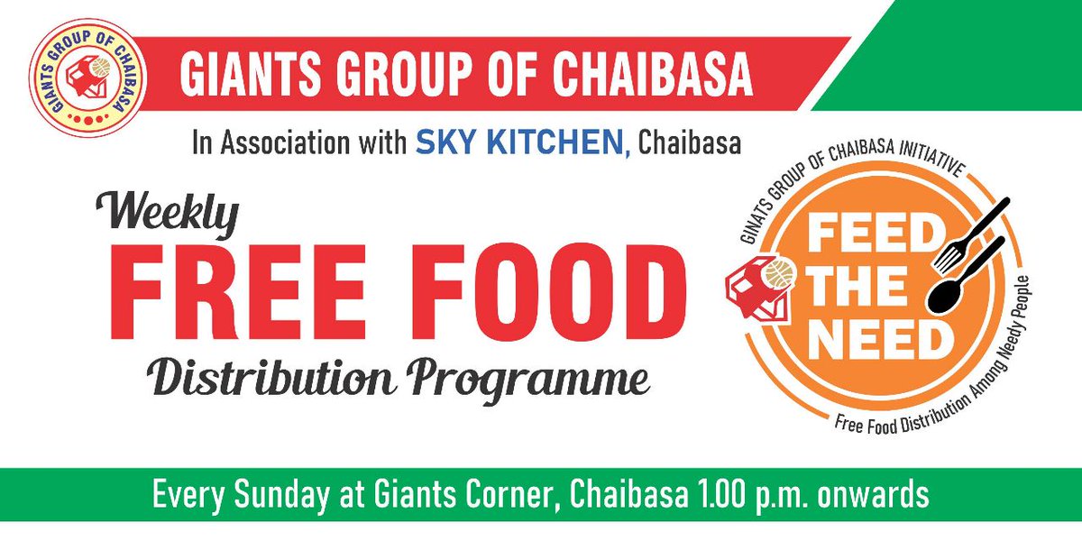 Let's help the community.
Inaugural programme at #Giants Corner, Chaibasa.
#FeedTheNeed
<a href="/GiantsWelfare/">GIANTS Welfare Foundation</a> <a href="/ShainaNC/">Shaina Chudasama Munot</a> <a href="/DC_Chaibasa/">DC West Singhbhum</a> <a href="/MithileshJMM/">Mithilesh Kumar Thakur 🇮🇳</a>