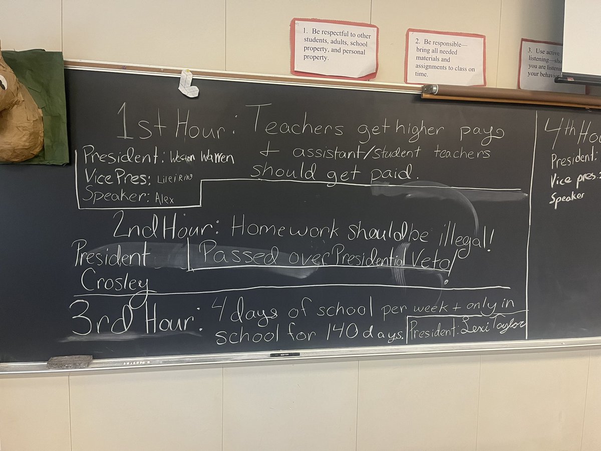 MrsPasmanSMS's tweet photo. A new bill make it through the House and Senate in 6th grade Social Studies. #Friyay #Lpselma https://t.co/ePrM0ZntYQ