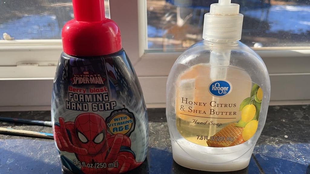 JimHeskett's tweet photo. I gotta be honest, when we’re low on the regular hand soap in the kitchen, and I have to use the Spider Man berry blast foaming hand soap, I don’t hate it.￼ https://t.co/fAiIThXybK