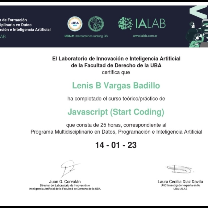 BadilloLenis's tweet photo. La única forma de entender bien el #derecho aplicado a las #nuevastecnologías es estudiandolas, agradezco a #UBAIALAB por la oportunidad. Misión cumplida. https://t.co/VsJ5Pnug0k