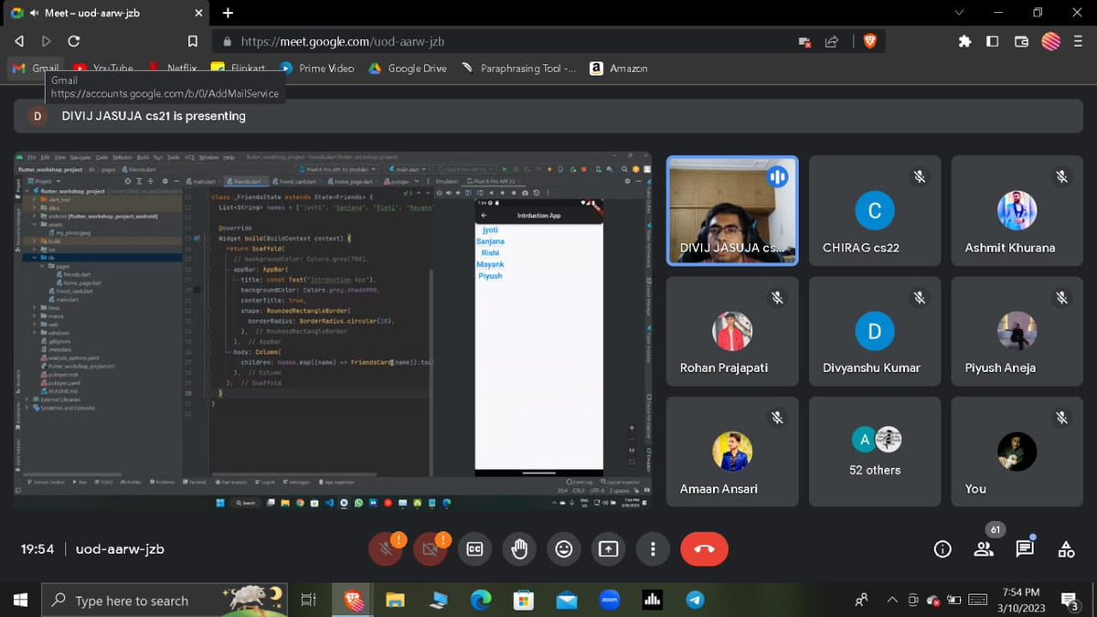 dscpgdav's tweet photo. Second Session of FLUTTER EXTENDED P.G.D.A.V COLLEGE Completed Successfully ✅️✨️✨️
.
.
.
#Google #googledevelopers #googledeveloperstudentclub #flutterfestival #Done https://t.co/DxrifqBQqg