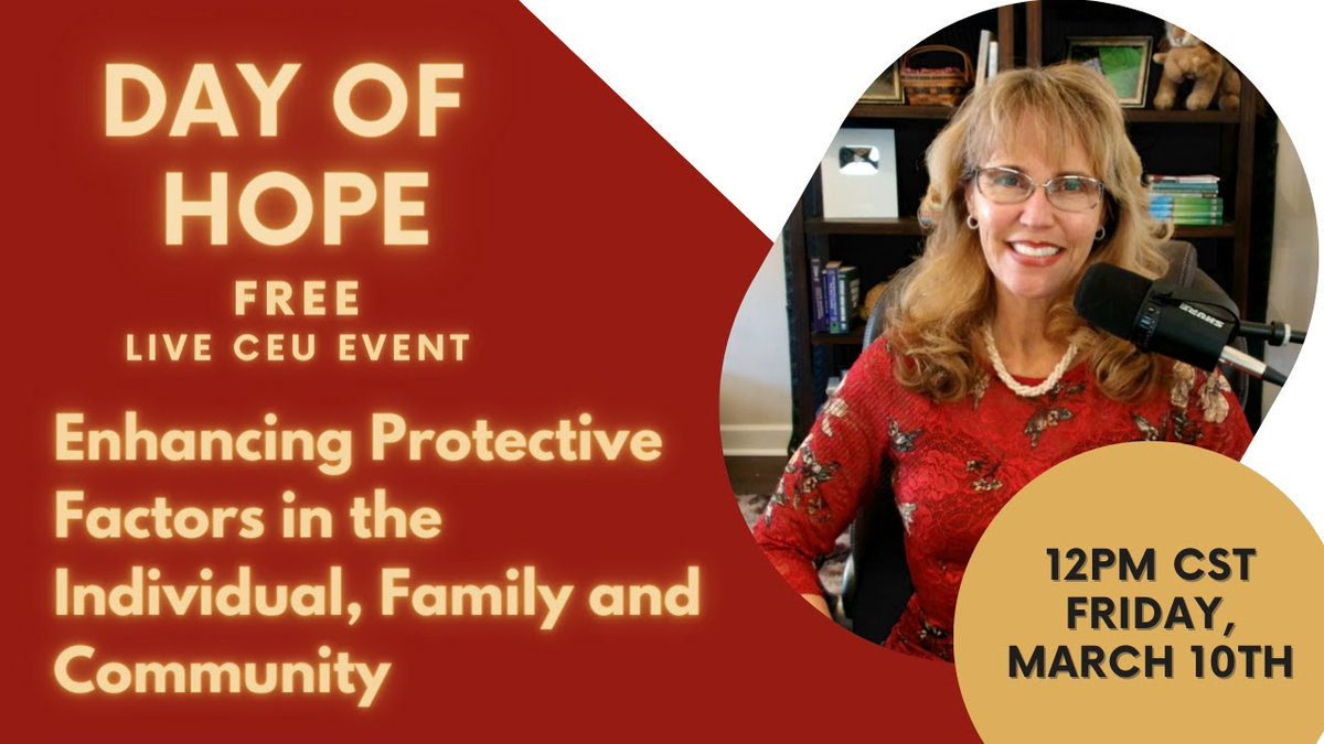 AllCEUs's tweet image. Join us NOW for the FREE #CEUs class #Enhancing #Protective #Factors for #Mental #Illness and #Addiction
docsnipes.com/Hope-12PM
More CEUs for less available!
#DocSnipes #tips #counselling #counseling #AllCEUs #continuingeducation
Sign up for the class at:
allceus.com/member/cart/in…