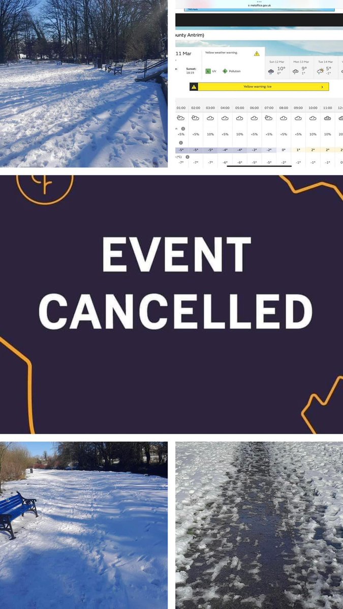 ⚠️ IMPORTANT UPDATE ⚠️ 

Unfortunately we have to cancel Parkrun tomorrow (11th March) as the paths are covered in snow. The forecast overnight gives temps below zero so the paths are likely to be hazardous.

See you next Saturday…..and YES…we will have treats then instead!🧁🍫