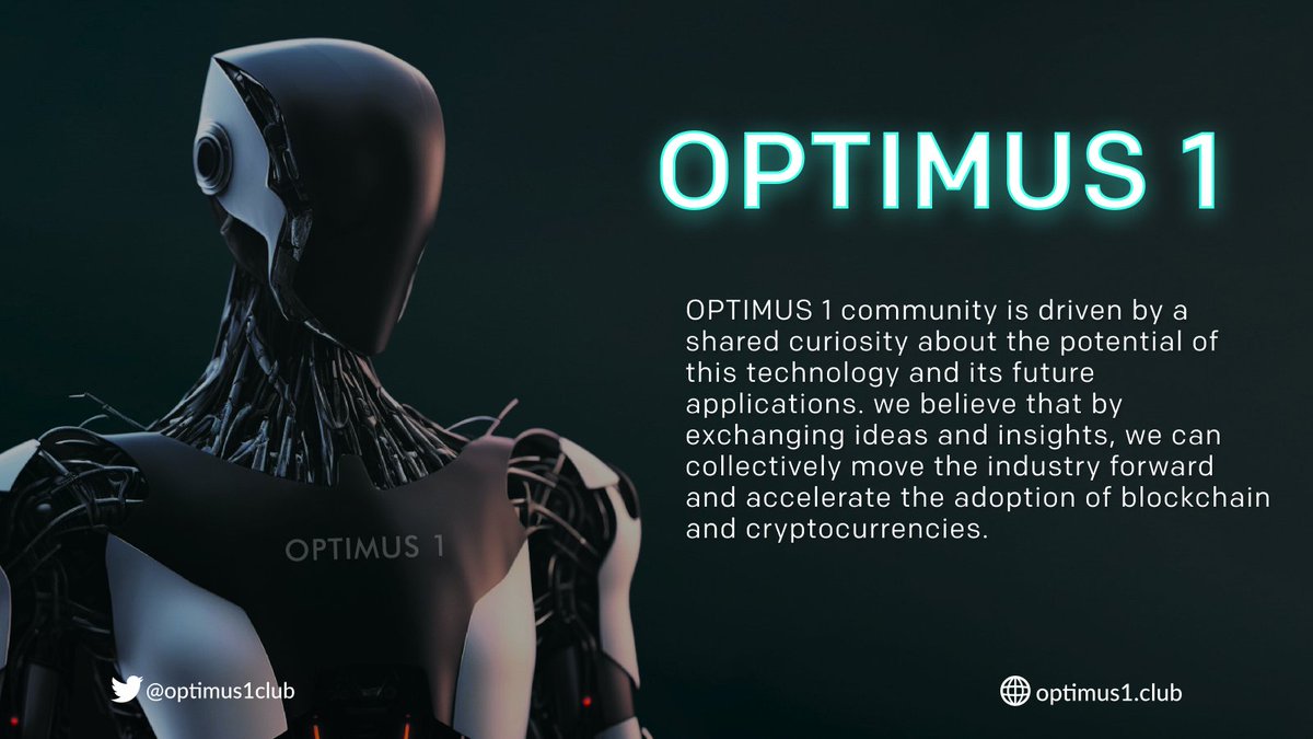 Optimus1club's tweet image. OPTIMUS 1 is secure, transparent and decentralized forum that builds on legacy of Bitcointalk by leveraging the power of blockchain technology. Users data will be stored on blockchain which eliminates data manipulation
#OPTIM #OPTIMUS #uniswap #launch #Arbitrum #100x #100xGems