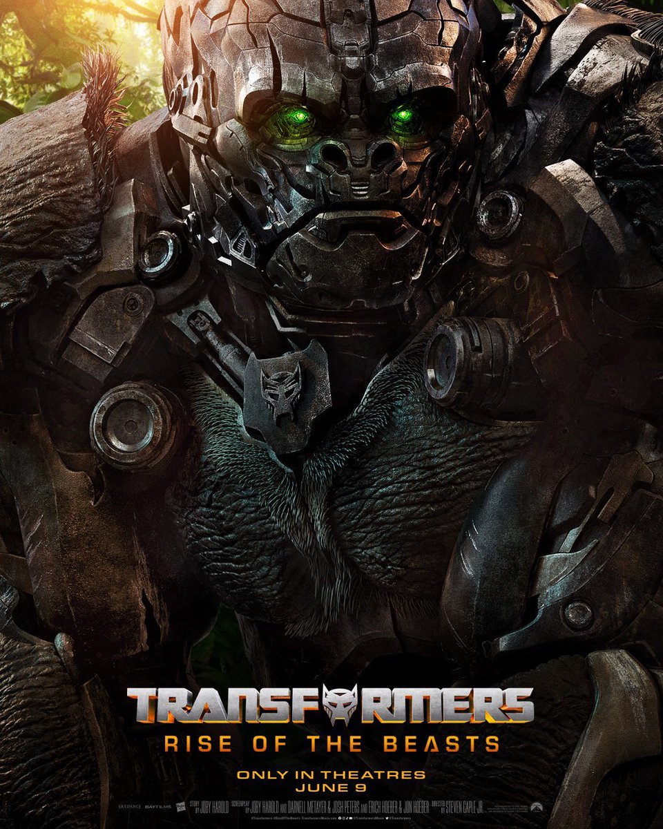 Lindos como fenômenos da natureza! 

Acaba de sair os primeiros poster oficiais de #TranformersRiseoftheBeasts! Focados no Optimus Prime, Mirage, e Optimus Primal. 

#Transformers