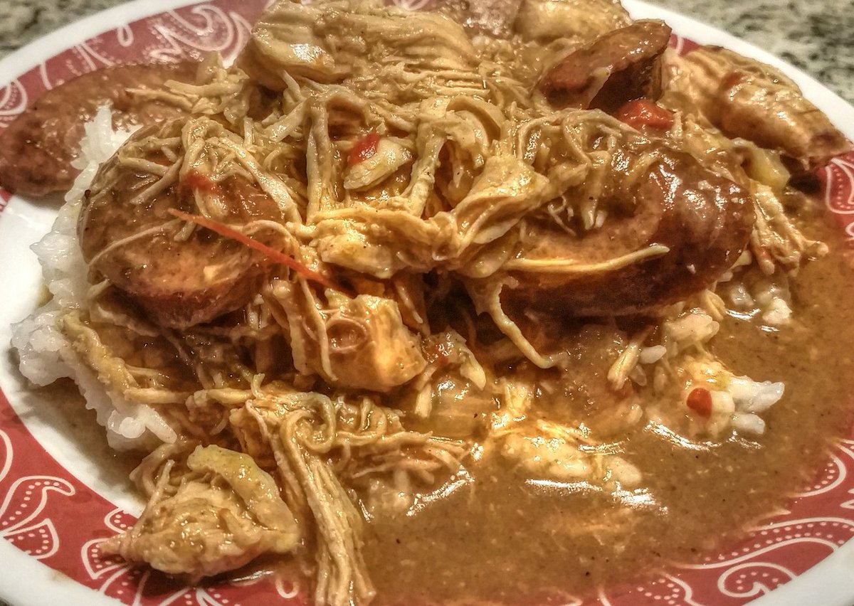 SparksCooks's tweet photo. I'm trying out new #recipes My menu last night was #Cajun. I found this #recipe for Chicken-Andouille #Gumbo. My first roux with canola oil. This Was So Delicious!

#tryingnewrecipes #comfortFood #classicfood #homemade #scratchmade #recipetesting #foodoftheday #recipesharing https://t.co/nB3b7iNkgv