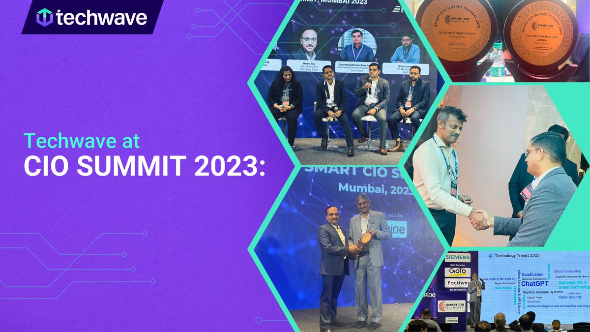 TechwaveC's tweet image. Smart CIO Summit was a huge success! 
Techwave was thrilled to become a part of the event and engage with top minds in the industry for an enriching experience. 

#techwave #CIO #CIOsummit #IT #tech #Industry #IndustryEvents #ITevents  #empower #technology #empowersuccess