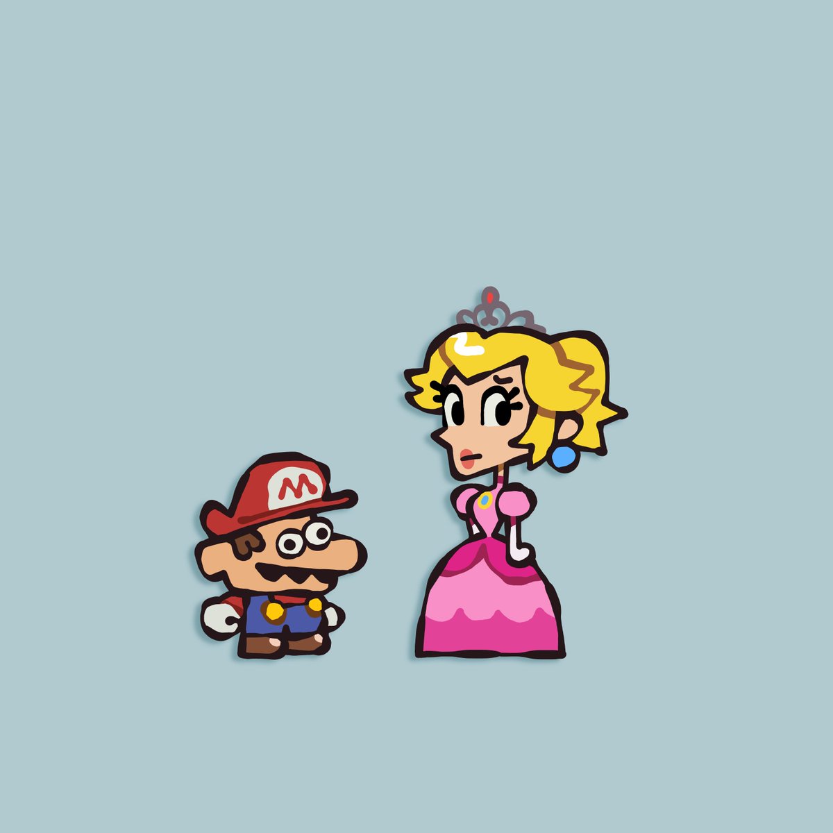 マリオ ,ピーチ姫 「mario 」|Casのイラスト