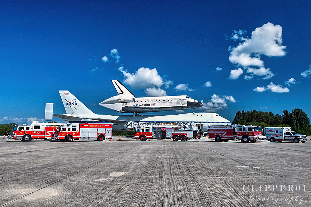 Throw back to 2012. NASA Shuttle Carrier Aircraft with the Space Shuttle Discovery on board getting ready to head to Washington DC to its final resting place at the Udvar Hazy Air and Space museum