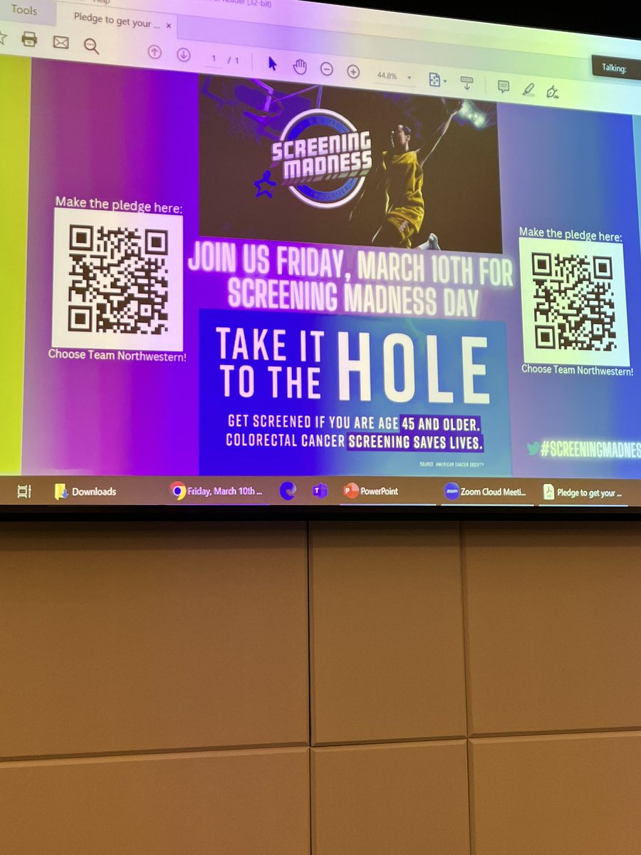 Shout out to northwestern’s genetic counseling department for supporting #screeningmadness. <a href="/LurieCancer/">Lurie Cancer Center</a> <a href="/BlueHats4colons/">TheBlueHatFoundation</a>