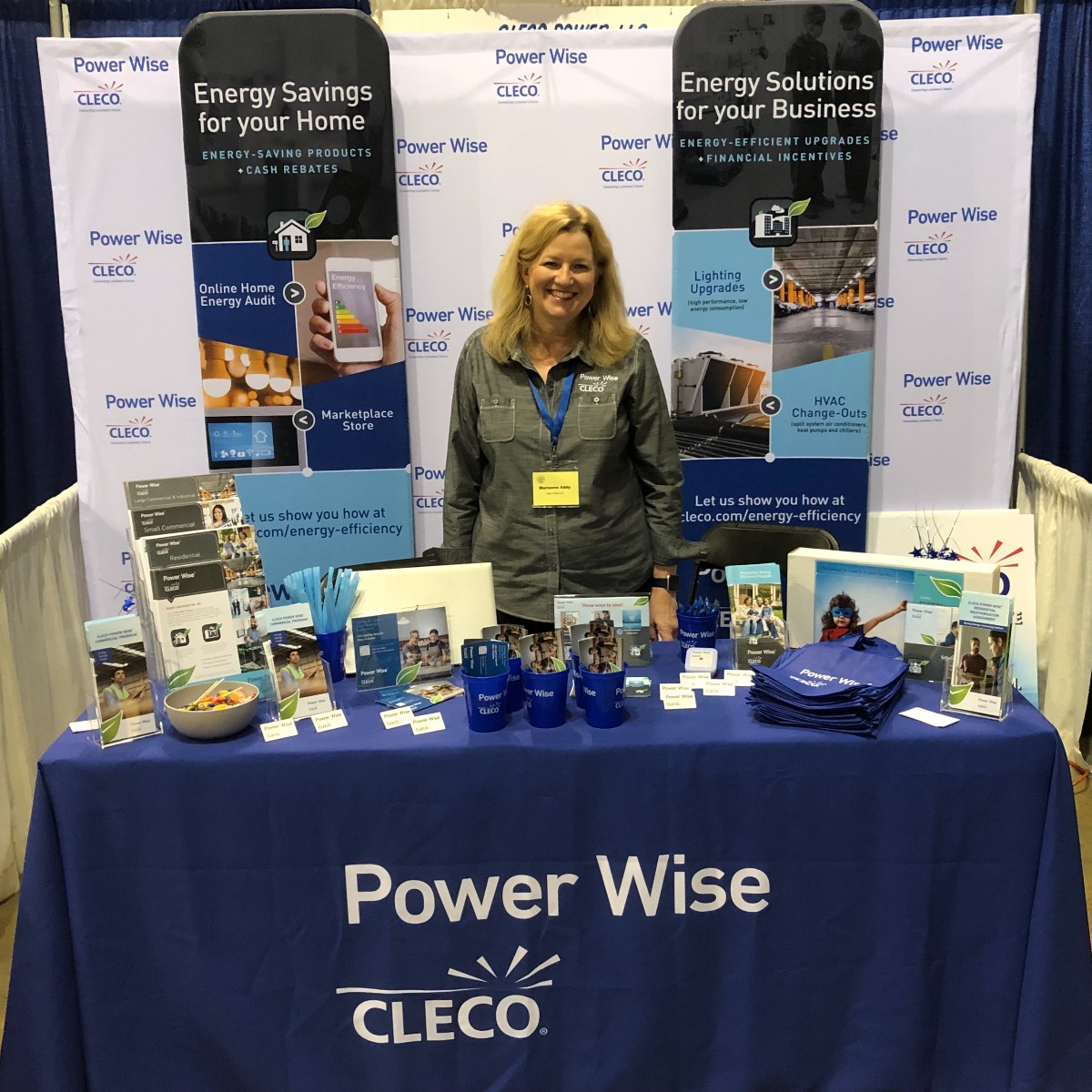 ClecoPower's tweet photo. Numerous #Cleco departments attended the annual #PJAL Convention this week. Parish government officials networked and discussed current challenges affecting locals, and Cleco was ready to offer solutions for energy-related concerns, such as fuel costs and energy efficiency. https://t.co/cOyF24fdqX