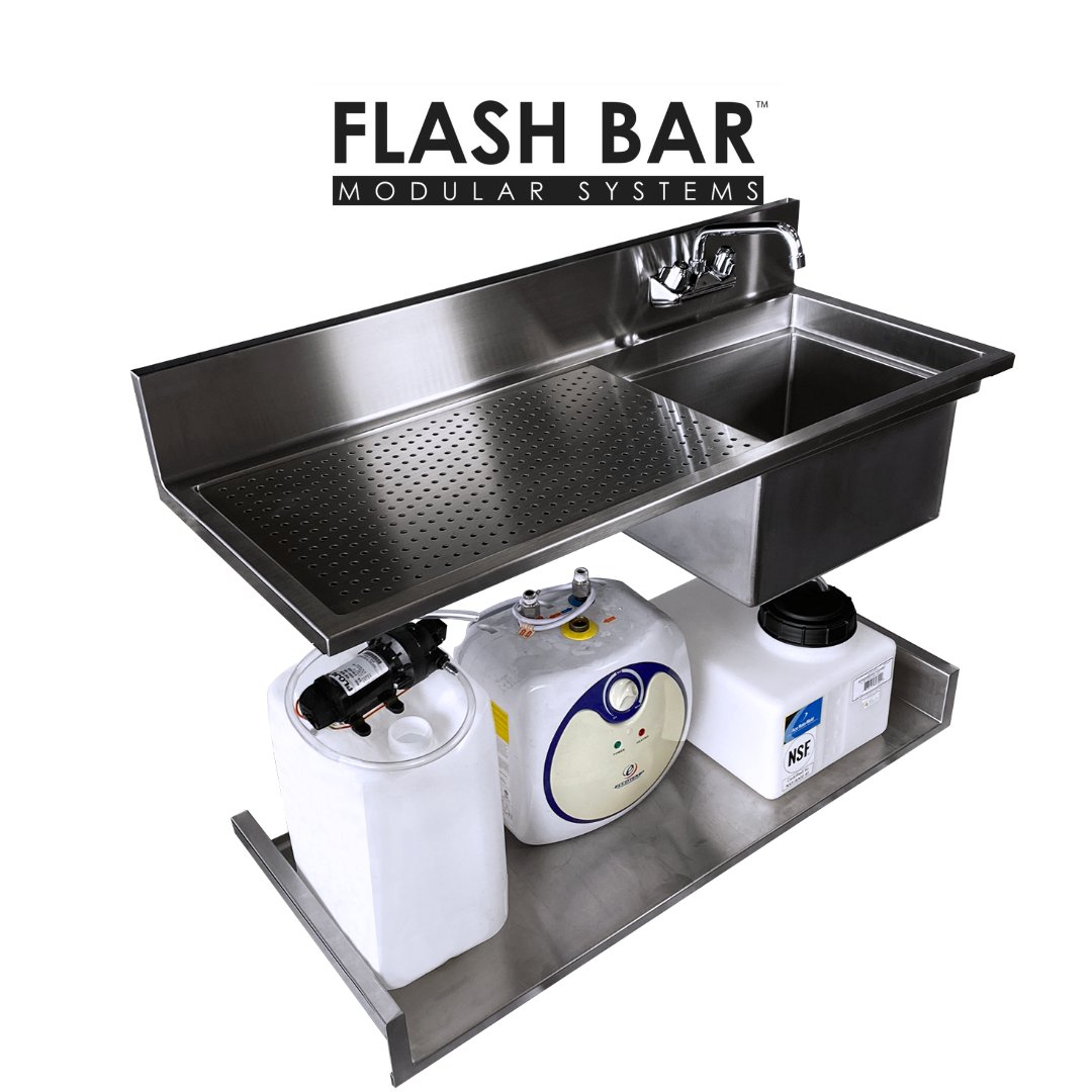 PortableBarCo's tweet photo. Flash Bar owners, add an enhanced experience to your bar with the commercial-grade stainless steel sink with drainboard. It fits easily into any new Flash Bar straight segment.
…
#Catering #MobileBartending #FlashBar #ModularBar #UltraPortableBar #ThePortableBarCompany🍸 https://t.co/Si2n9tUnrc