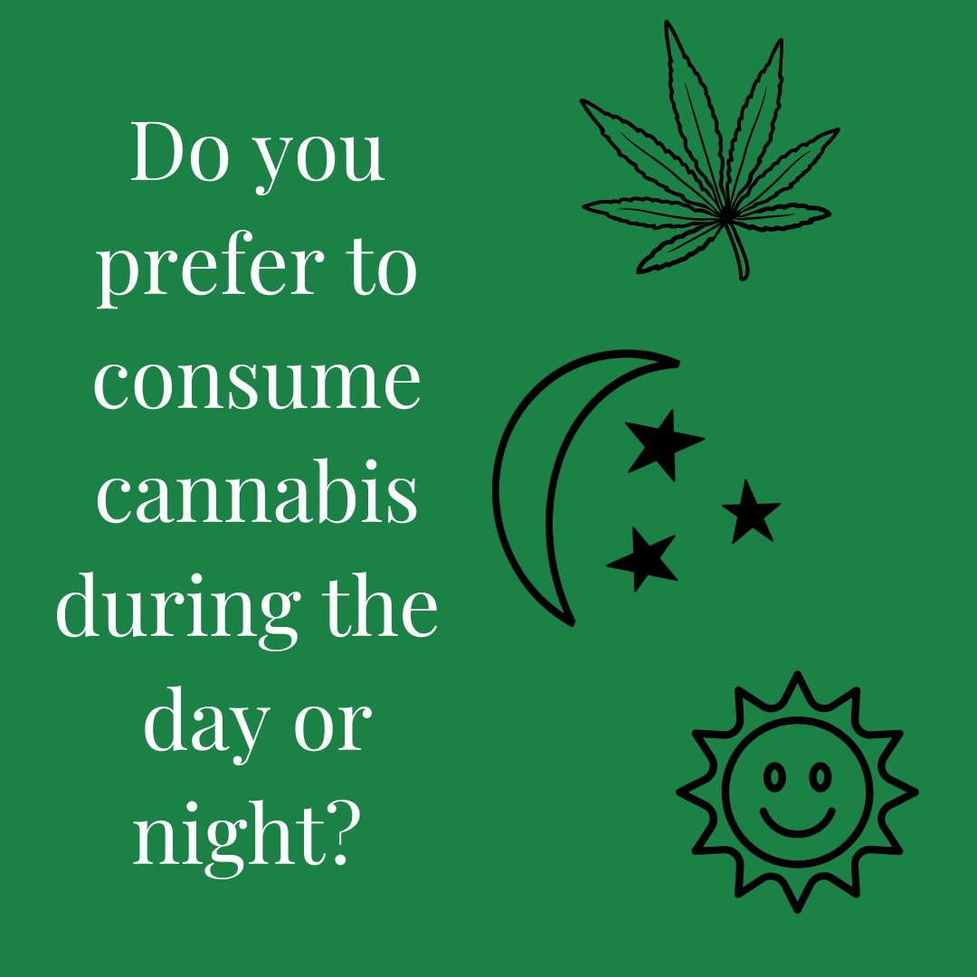CannabisTrainU's tweet photo. Which time of day do you prefer? https://t.co/sbO0i9Gib1