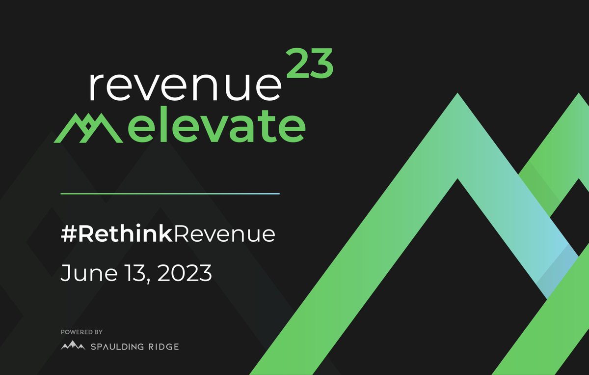Save the date! Spaulding Ridge will be hosting Revenue Elevate23 on June 13. Join us to hear how leading organizations are maintaining profitability and doing more with less. bit.ly/3LcXi8u
#SpauldingRidge #DigitalTransformation #Revenue #RethinkRevenue #RevenueElevate23