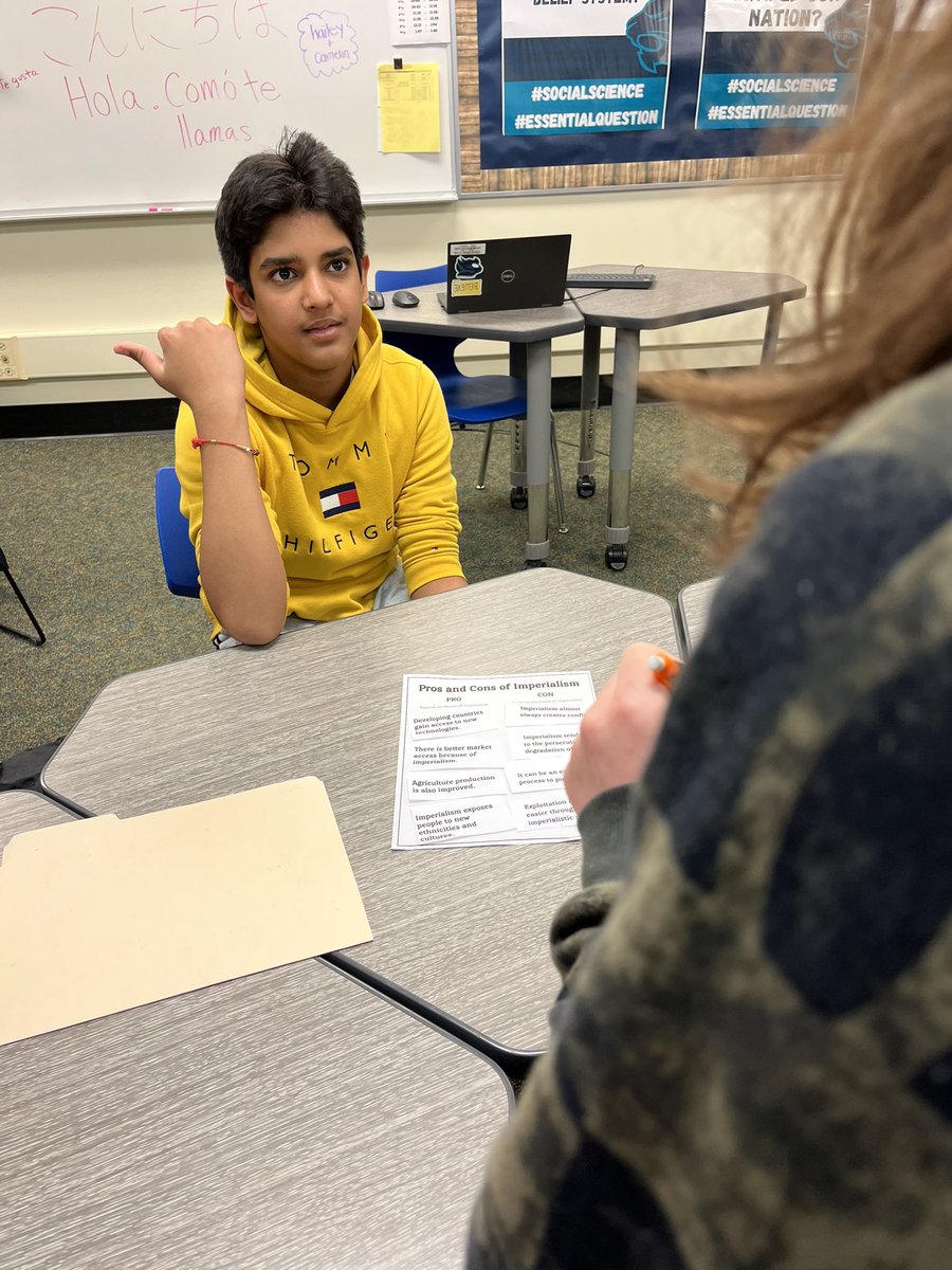 54Mr_Meyer's tweet photo. IAR #testing is officially finished. Let’s get the @D54Keller students up and moving in a #stayandstray to rank different pros and cons of #imperialism. #sortingactivity #ditchbook https://t.co/Q1J3QCC9mo