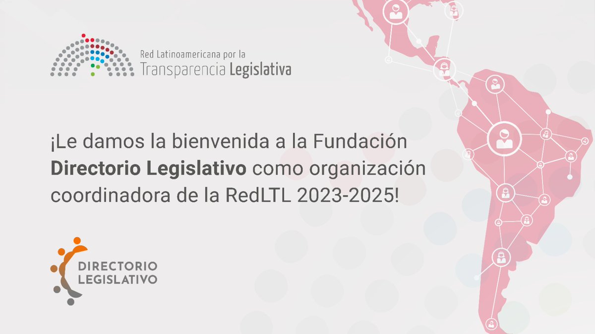 RedLTL's tweet photo. 🙌Felicitamos y le damos una cordial bienvenida a la Fundación Directorio Legislativo @DireLegislativo, osc representante de #Argentina🇦🇷, como organización coordinadora de la #RedLTL 2023-2025.
🔗https://t.co/wCAcGaGaZC https://t.co/2RA6X9admU
