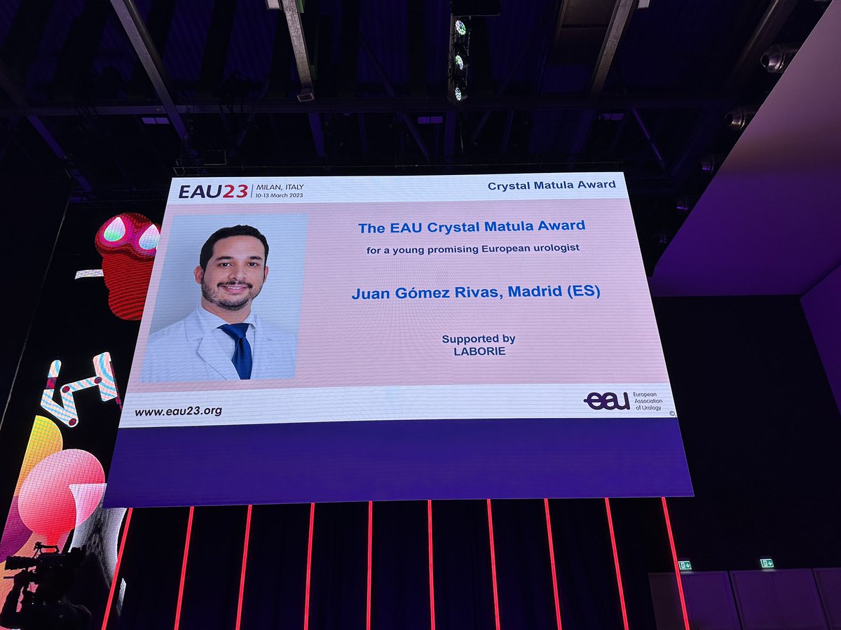 Congrats Juan  👏👏 EAU crystal Matula Award <a href="/JGomezRivas/">Juan Gómez Rivas</a>