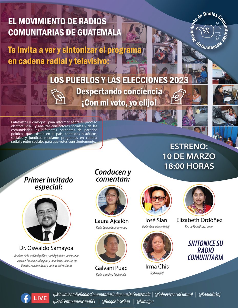 radionakoj's tweet photo. #Elecciones2023 | Estreno de programa de Cadena Radial: Los Pueblos y las Elecciones 2023

EL MOVIMIENTO COMUNITARIAS DE RADIOS DE GUATEMALA Te invita a ver y sintonizar el programa: LOS PUEBLOS Y LAS ELECCIONES 2023 Despertando conciencia ¡Con mi voto, yo elijo! https://t.co/ogyfIAa7UM