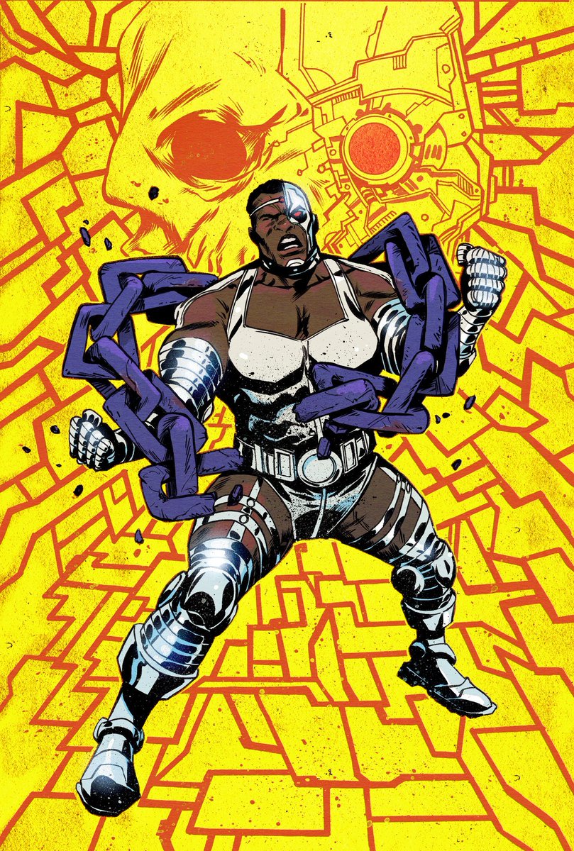sanfordgreene's tweet image. NEW! My #Cyborg  variant cover paying homage to the legendary George Perez! 🙏🏿