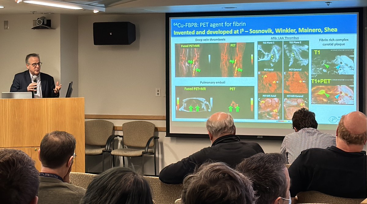Grand opening of the i3, with Dr. Caravan, Co-Director of the i3, giving examples of translational work and first-in-man studies. @JimBrinkMD @MGH_RI @MGHImaging @PeterCaravan