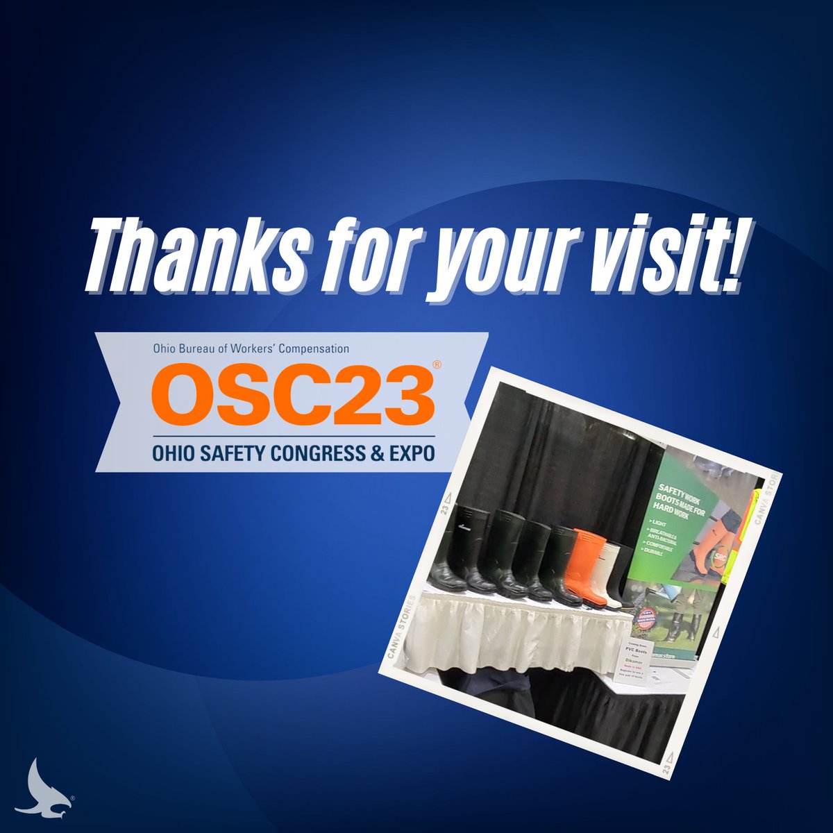 DikamarC's tweet photo. Thank you to everyone who has visited us! It was a pleasure to meet you all.

We hope to see you at the next fair.

#OhioSafetyCongress #ProtectiveFootwear #SafetyFirst #OSC23 #dikamar #dikamarboots #workboots #safetyboots #workshoes #yourfeetinaction #madeinusa #PPE https://t.co/5mVaTsmBFF