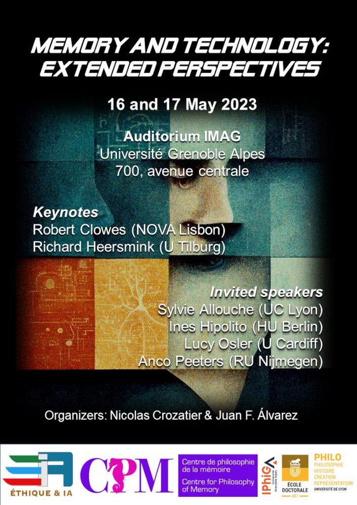 The schedule of our Memory and Technology workshop is available!
Save the date and join us in person on 16 &amp; 17 May in Grenoble
Beautiful mountains, great program, awesome speakers and mini-viennoiseries!
<a href="/Juanf_alvarez/">Juan F. Álvarez</a> <a href="/mnemosim/">Kourken Michaelian</a> <a href="/UGrenobleAlpes/">Université Grenoble Alpes</a> <a href="/MIAI_UGA/">MIAI Grenoble Alpes</a>

phil-mem.org/events/2023-te…