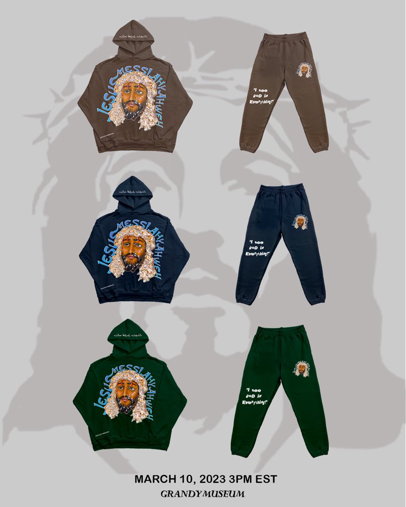 dropping these sweatsuits today at 3 pm EST grandyworldwide.com