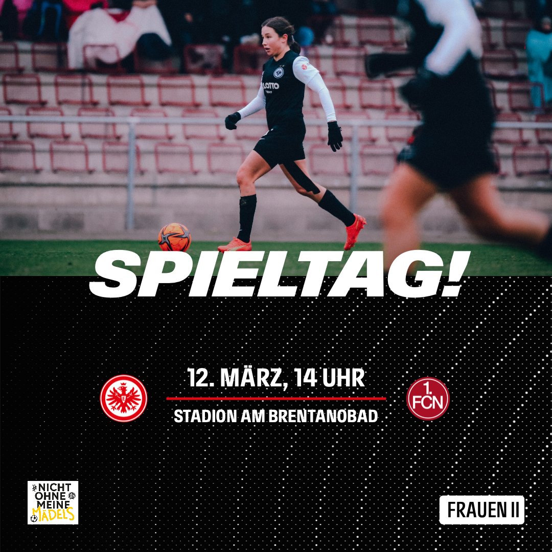 EintrachtFrauen's tweet photo. 🔥 U20-MATCHDAY! 🔥

Kommt vorbei um 14 Uhr, der Einlass im Stadion am Brentanobad ist frei! 🏟️

Zum Stream: https://t.co/GQy7ladohY

#SGE #EintrachtFrauen #NichtOhneMeineMädels #SGEIIFCN https://t.co/zVSB8tFEAl