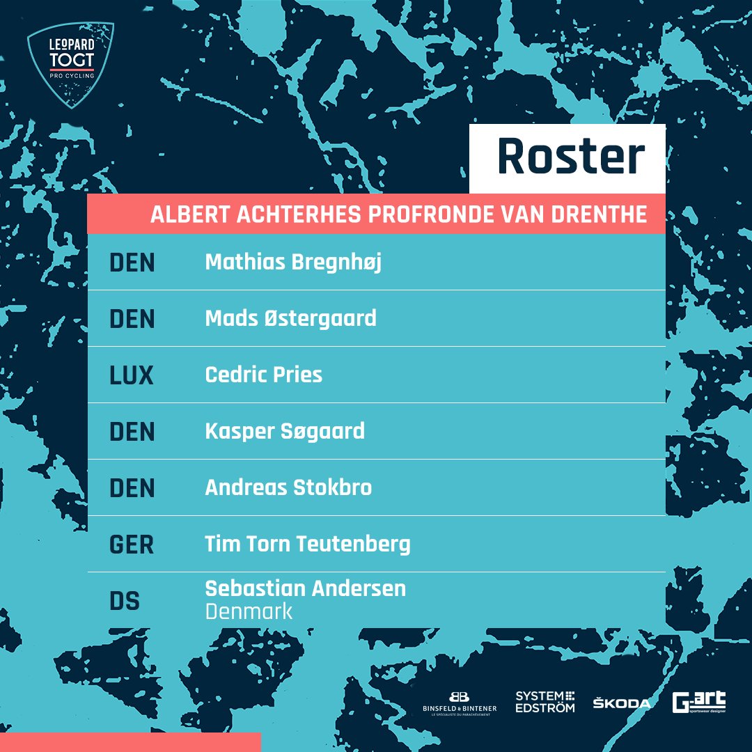 LeopardTOGT's tweet photo. Have a great weekend! 🥳

We're off to The Netherlands...
🇳🇱 Albert Achterhes Profronde van Drenthe | 1.1
🇳🇱 Dorpenomloop Rucphen | 1.2

#leopardtogt #trueracing
#DorpenomloopRucphen #RondevDrenthe https://t.co/hE0PHZYMPY