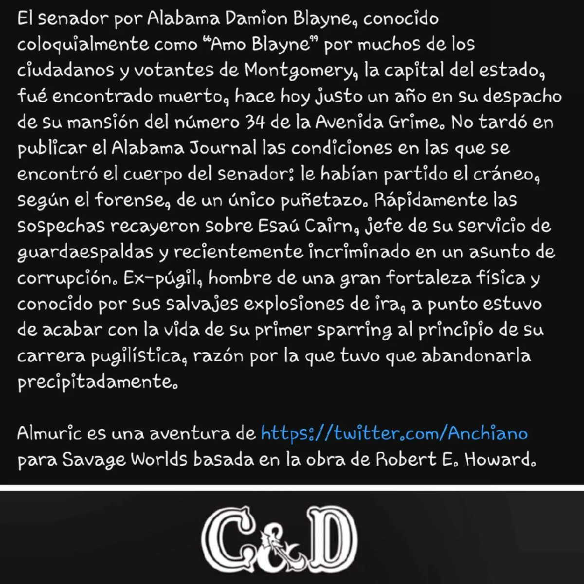 HarLe_o3o's tweet photo. ¿Plan para el viernes tarde-noche? ;)
•
https://t.co/gxRyZhT3w3
•
•
#denada #churrosdragons #youtube #rol #juegosderol #jdr #rpg #roleplay #roleplaying #roleplayaccount #partidasderol #rolear #roleandoelmundo #estreno #premiere #savageworlds #almuric #anchiano #robertehoward https://t.co/pBoRb2SebC