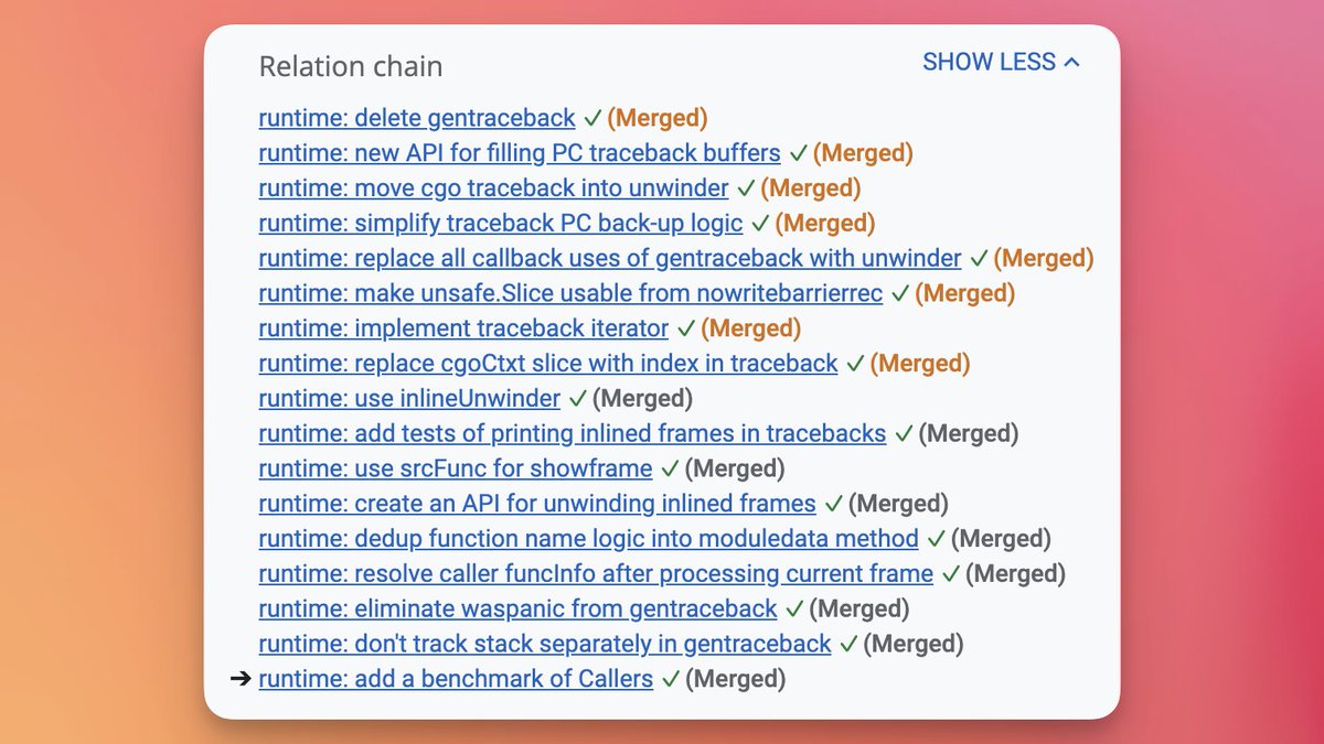 Austin Clements from the Go team just landed a series of 17 patches. If everything goes well, you'll never notice that anything changed.

That being said, watching this come together has been mind blowing. This is serious engineering (TM).

🧵 Thread ...

go-review.googlesource.com/c/go/+/472956/5