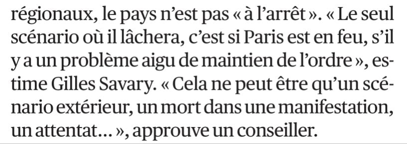 SNUipp04's tweet photo. Macron appelle à durcir le mouvement: il n'accepte de retirer son projet qu'en cas de blocage total du pays, si Paris est en feu, ou en cas de mort ou d'attentat... La pleine dérive d'un irresponsable au pouvoir... https://t.co/gWMzC3NWzm https://t.co/qXeizkQEuC